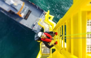 man working on shell platform where accident happened